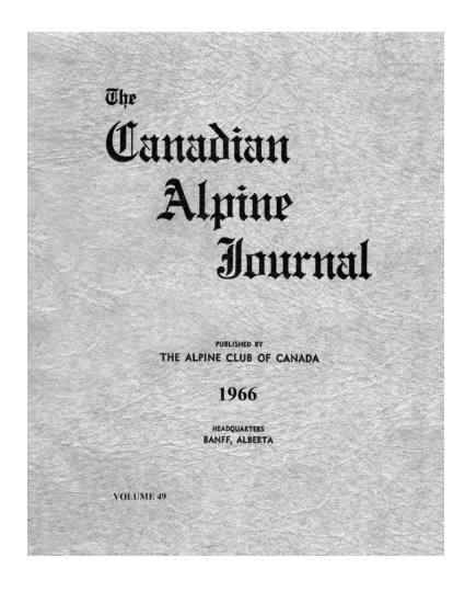 Canadian Alpine Journal 1966 cover